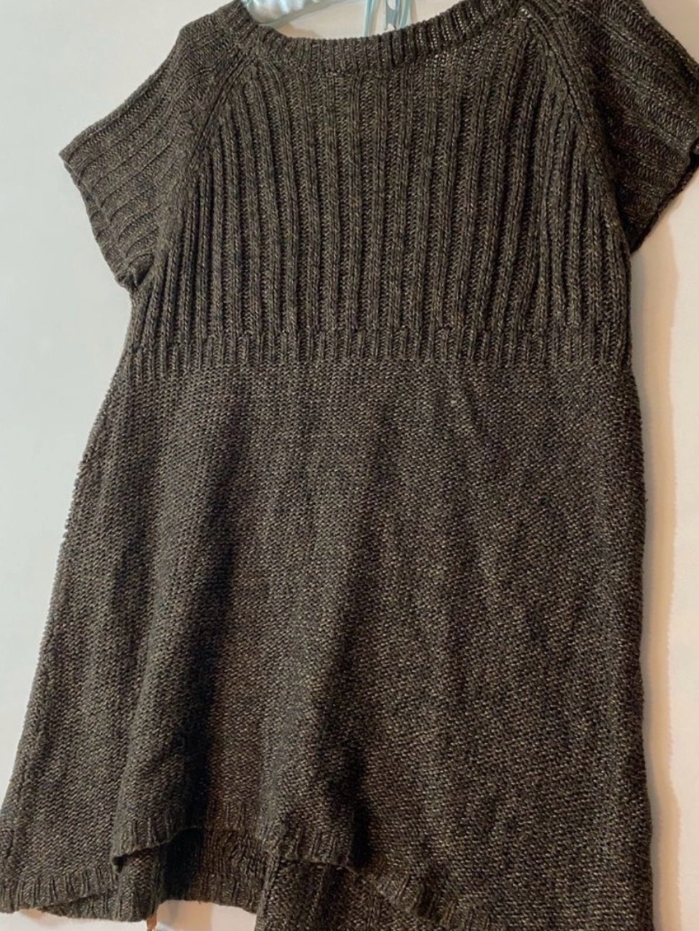 UNITED STATES SWEATERS Brown Cable Knit Sweater Vest Crew neck Cap sleeves L - Picture 11 of 12